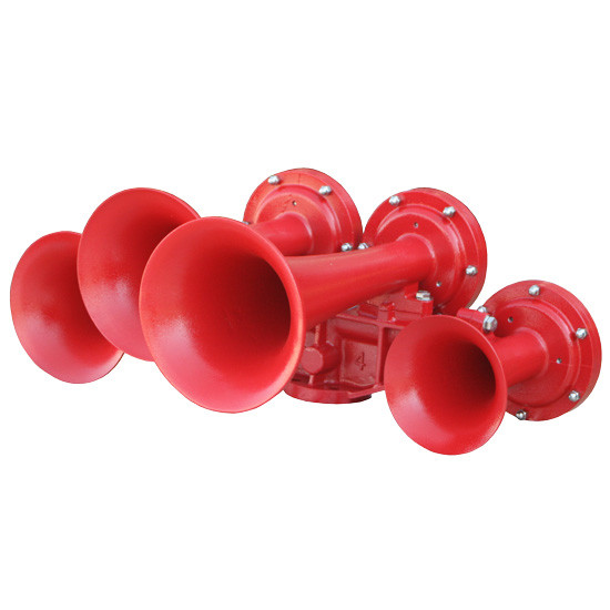 4 Trumpet Stacked Train Horn - Red