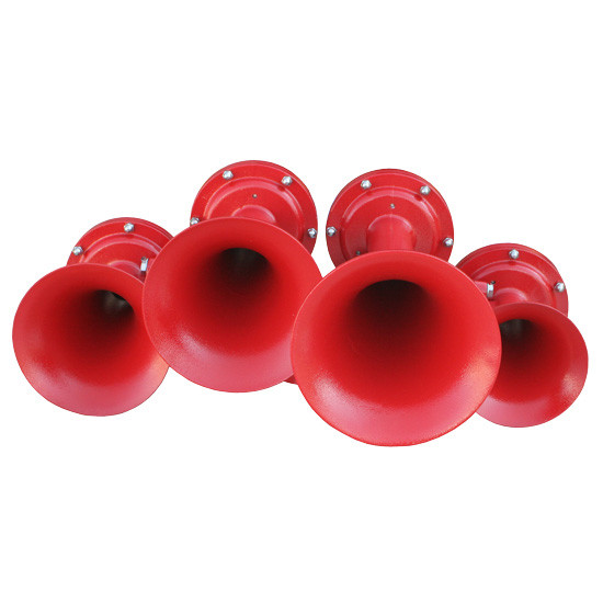 4 Trumpet Stacked Train Horn - Red