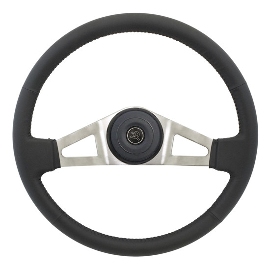 Steering Creations 18 Inch Marion Black Leather 2 Spoke Steering Wheel With VIP Horn Button