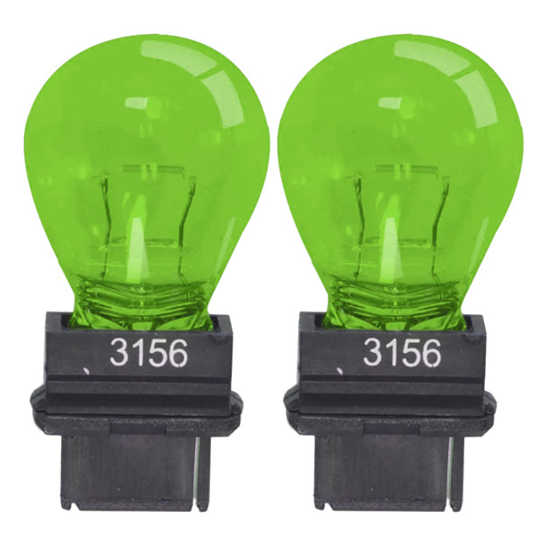 3156 Green Miniature Replacement Light Bulbs, Wedge Base - 2 Pack