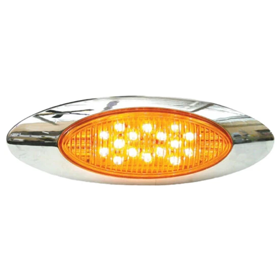 6 5/8 Inch Oval Gen 1 Marker Light 16 Diode - Amber LED / Amber Lens