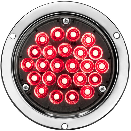 4 Inch Pearl Sleeper Light 12 V- Red LED / Smoke Lens