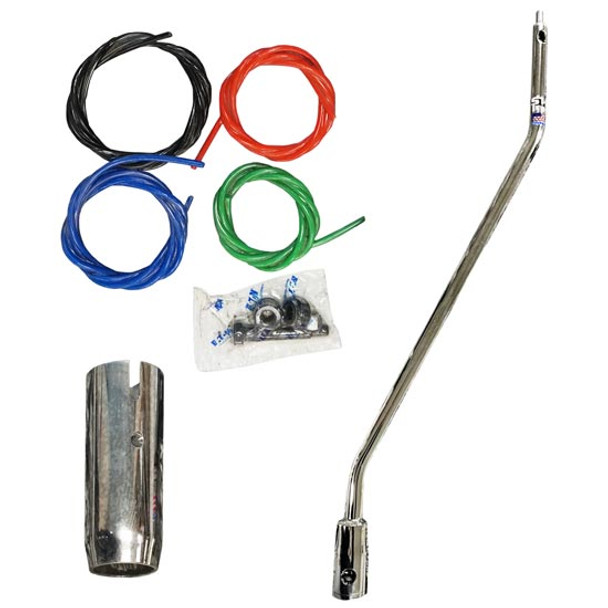 SS Shift Stick Kit W/ Round 1in X 24in Hollow Rod, 4 Colors Of Airlines, Knob Cover & Isolator Bolt Kit For Pete 379