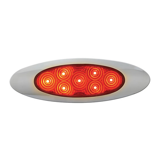 6 5/8 Inch Ultra Thin Spyder Y2K Dual Function Light With Chrome Bezel - Red LED / Red Lens