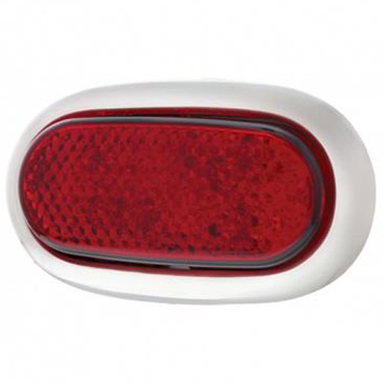 40 Diode Oval Stop, Turn, And Tail Light W/ Chrome Flush Mount Bezel