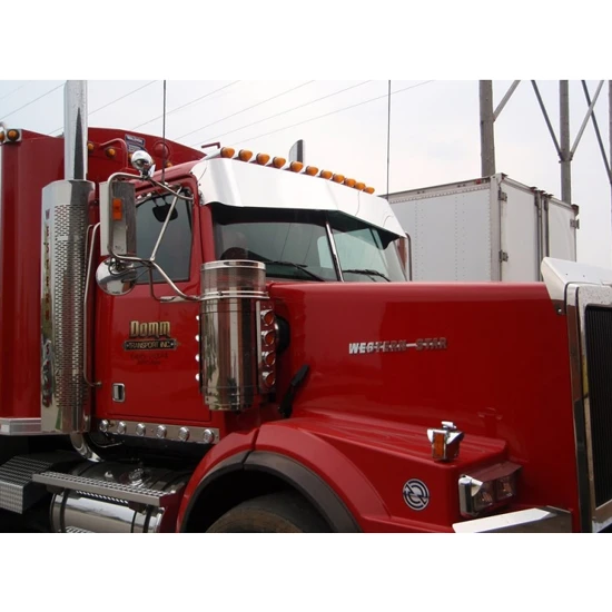 13 Inch Polished Stainless Steel Reverse Bow Tie Visor For Western Star
