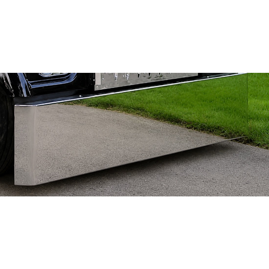 20 Inch Stainless Steel Texas Rolled End Bumper With Blind Mount Plates For Kenworth, Peterbilt