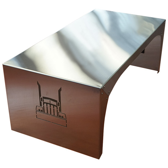 Brushed SS Coffee Table With Truck Logo