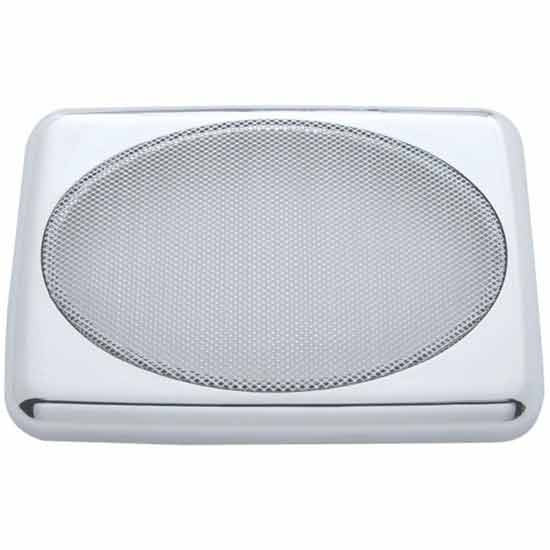 Chrome Rectangular Speaker Snap On Cover 16089561002 For Peterbilt