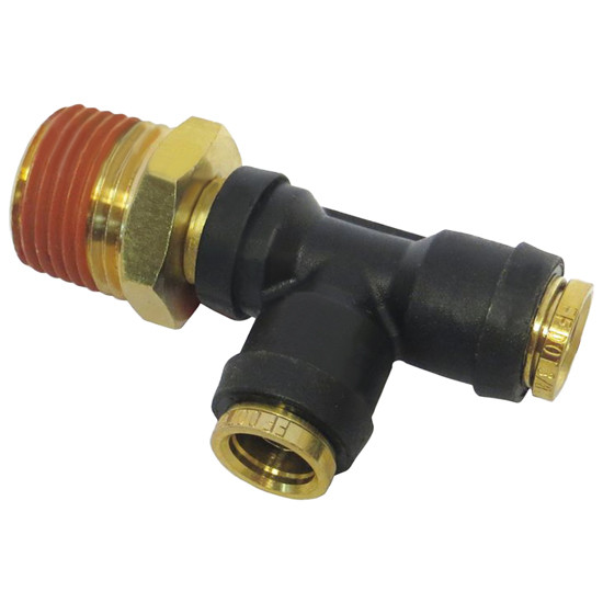 1/2 X 3/8 Inch Push Lock Connect Swivel Male Run Tee