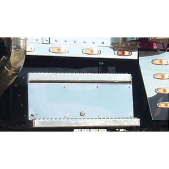 Roadworks Stainless Steel Battery & Tool Box Trim W/ Louvers For Peterbilt 359