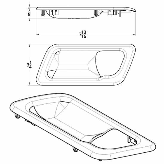 Chrome Interior Door Handle Trim For Peterbilt