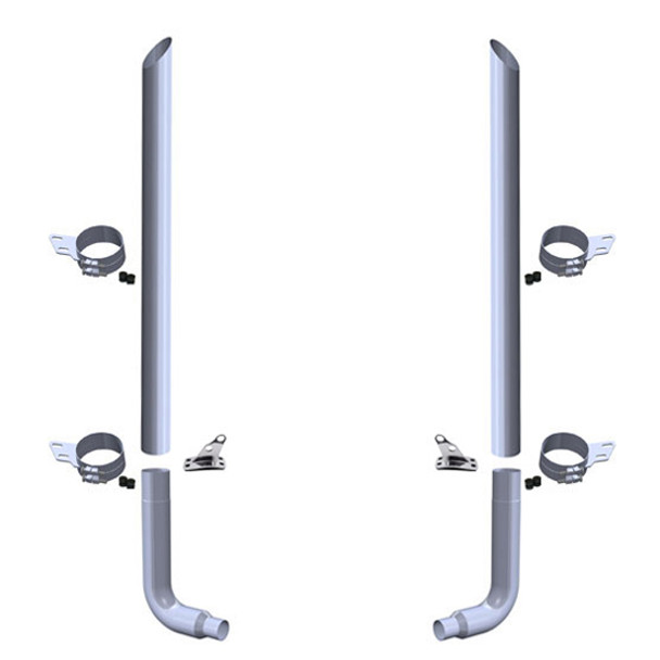 Roadworks 8 X 114 Inch Slash Top Exhaust Kit With 90 Degree Elbows For Peterbilt 359 / 379 / 389 Glider Non DPF