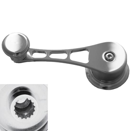 Chrome Billet Aluminum Window Crank With Splined Shaft For Peterbilt