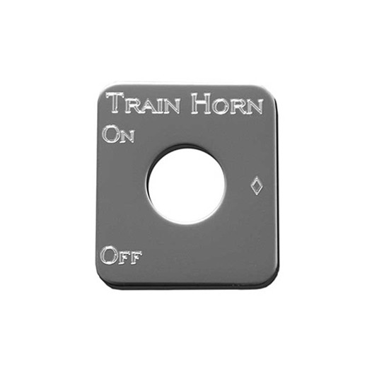 Stainless Steel Train Horn Switch Plate On Off Engraved Script For Kenworth T600/T800/W900B/W900L
