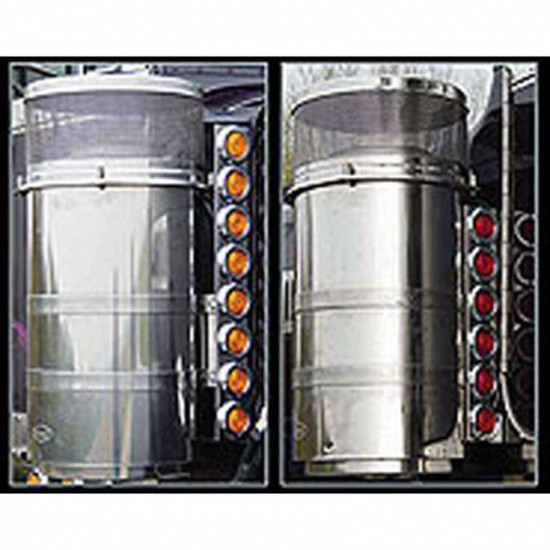 13 Inch Stainless Steel Front Air Cleaner Panels W/ 8 Round Light Holes For Vortox Air Cleaner For Peterbilt