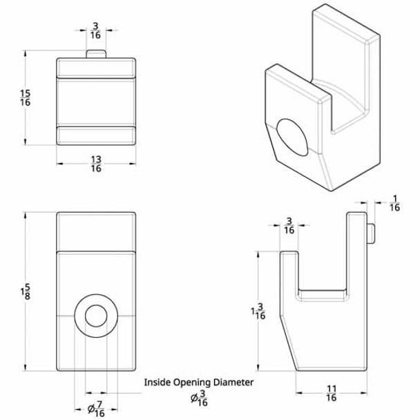 Chrome Sleeper Curtain Hook For Peterbilt