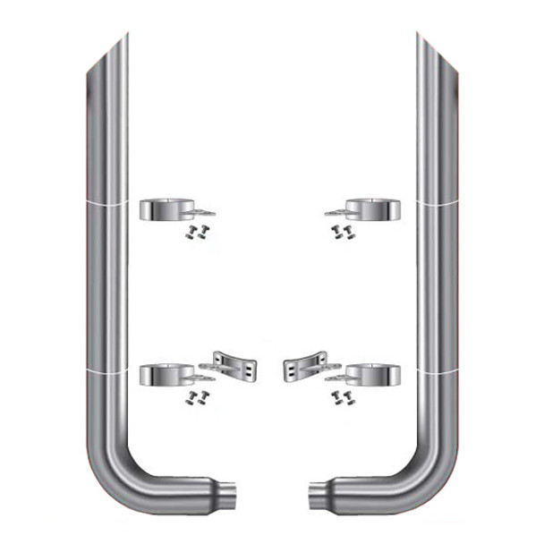 6 Inch Chrome Mitered Exhaust Kit W/ 90 Degree Elbow For Peterbilt
