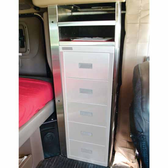 Stainless Steel Shelf For 5 Drawer storage solution For Peterbilt