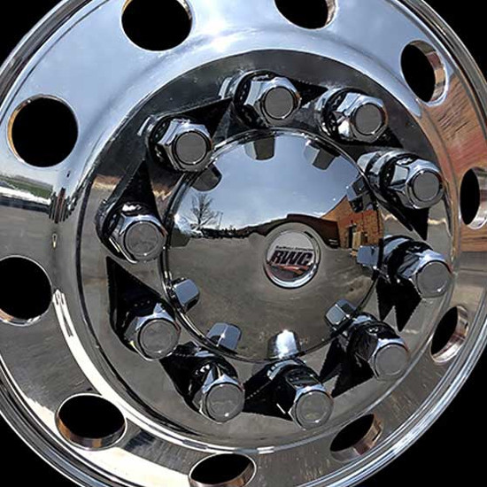 33 MM Chrome Plated Plastic Lug Nut Cover W/ Black Indicator