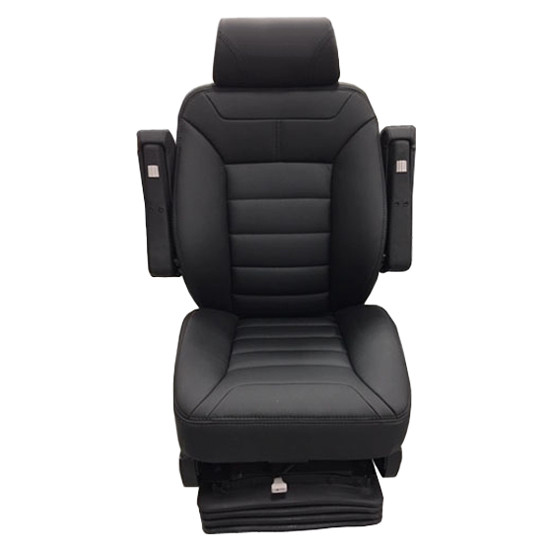 Knoedler Black Synthetic Leather Mid Back Air Chief Low Rider Seat W/ Headrest, Arms & Bellow