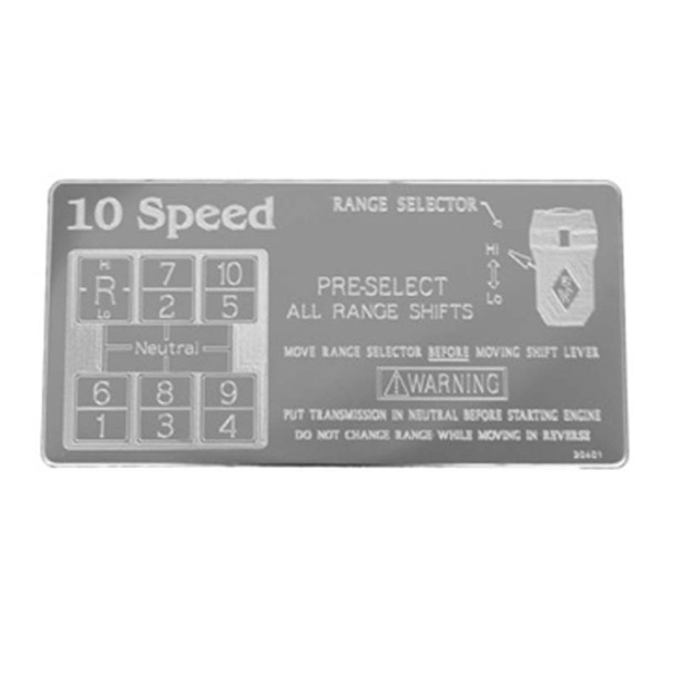 Stainless Steel Eaton Fuller 10 Speed Overdrive Shift Pattern