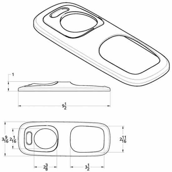 Rectangular Chrome Dome Light Cover For Peterbilt 2006-Newer