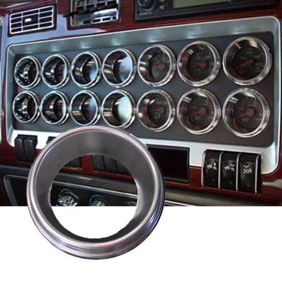 Small Chrome Plastic Gauge Cover With Visor For Kenworth