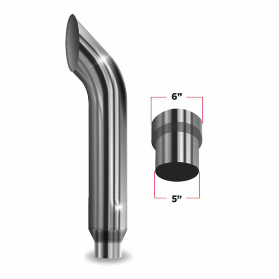 6-5 X 60 Inch Chrome Curve Turn Exhaust Stack