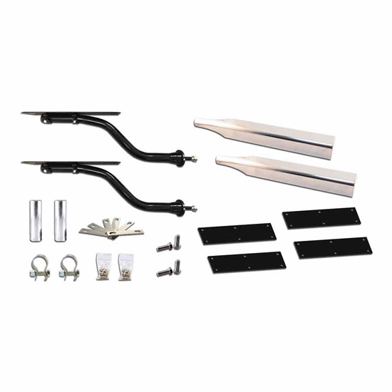 66 Inch Smooth Stainless Steel Flanged Half Fender Kit W/ 9 Inch Swivel Fender Bracket