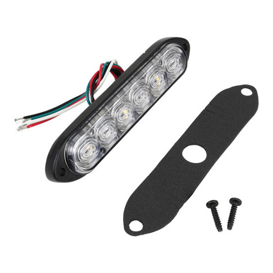 10 Diode Amber/ Clear LED Dual Function Warning Light- Surface Mount