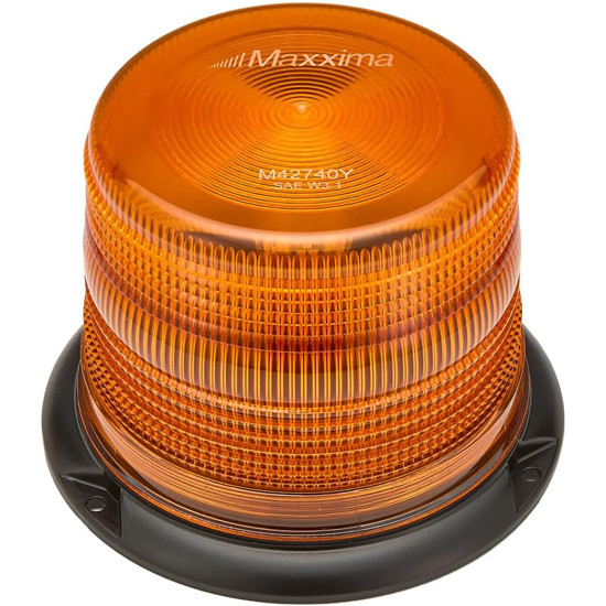 4.6 X 6.4 Inch S.A.E. Class 1 Amber LED Warning Beacon Light W/ 12 Flash Patterns