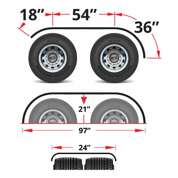108 Inch 16 Gauge Stainless Steel Full Fender For Freightliner, Peterbilt, International, Kenworth