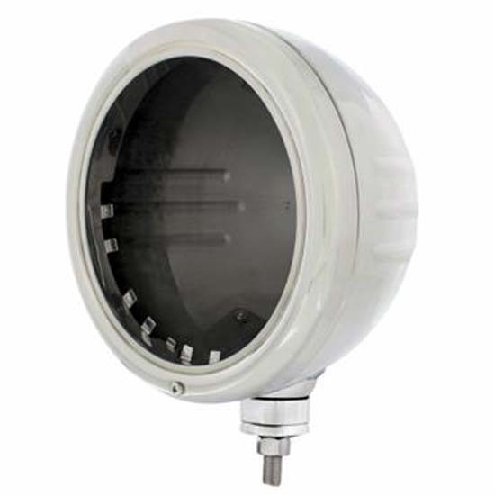 Stainless Steel Classic Headlight Housing W/ Embossed Strip For Peterbilt 359, 378, 379, 388, 389