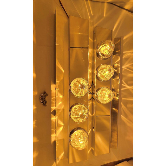 Front Stainless Steel Air Cleaner Light Panel W/ 6 Watermelon Light Holes- Strap Mounted For Peterbilt 589