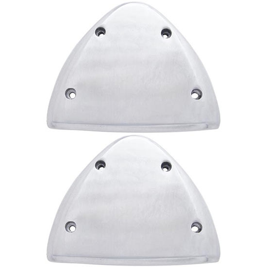 Polished Aluminum Headlight Turn Signal Cover Kit For Peterbilt 357, 365, 367, 378, 379 - Pair