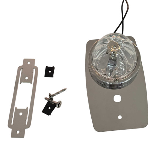 Stainless Steel Headliner Dome Light W/ Watermelon Light & Toggle Switch Hole For Kenworth T680/880 & Peterbilt 579/589