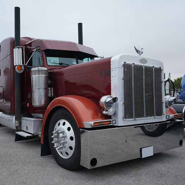 Peterbilt 379, 359 Polished Aluminum Front Fender Blinker Bar Light Brackets Peterbilt 379, 359 Polished Aluminum Front Fender Blinker Bar Light Brackets