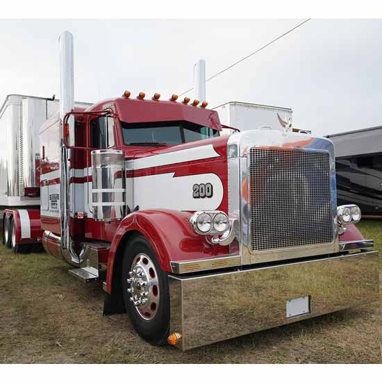 Stainless Steel Front Blinker Bar With LEDs For Peterbilt 389