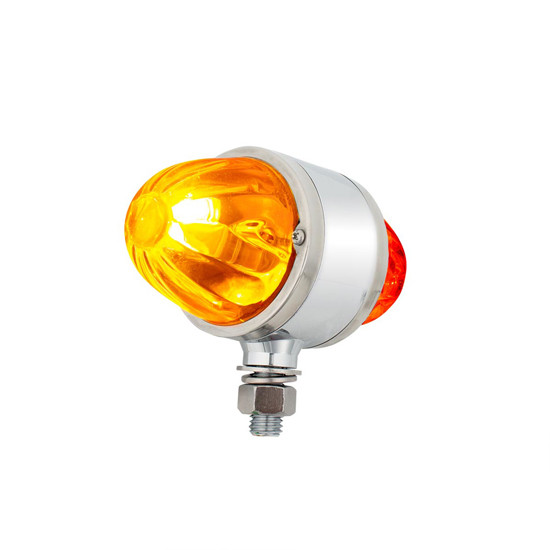 Ultraburst Chrome Double Face Glass Watermelon Light- Amber & Red LED W/ Clear Lens