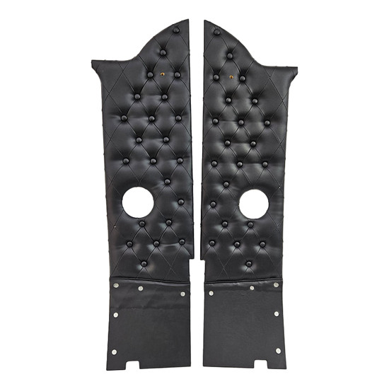 Quilted Diamond Vinyl With Buttons Cab Corners W/ 6.5 Inch Speaker Cut Out For Kenworth T660, T880 & W900