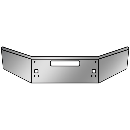 Kenworth T800 & T880 14 Inch Chrome Bumper, 10 Gauge W/ Tapered Open End -Tow & Vent Holes By BESTfit