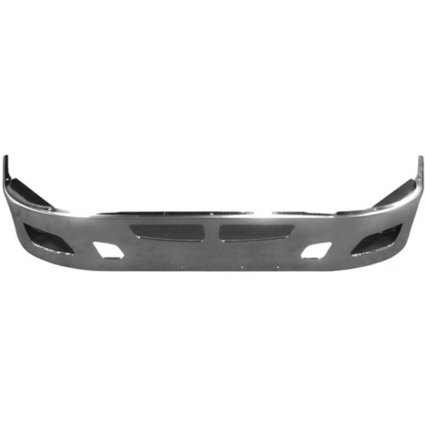 Kenworth T660 14 Inch Aero Stainless Clad Bumper W/ Tow, Vent & Fog Light Holes By BESTfit