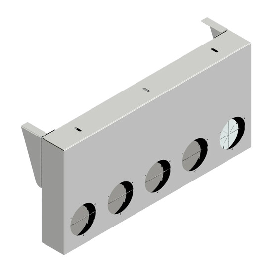 Paintable Stainless Steel Rear Center Panel W/ Five 4 Inch Light Holes