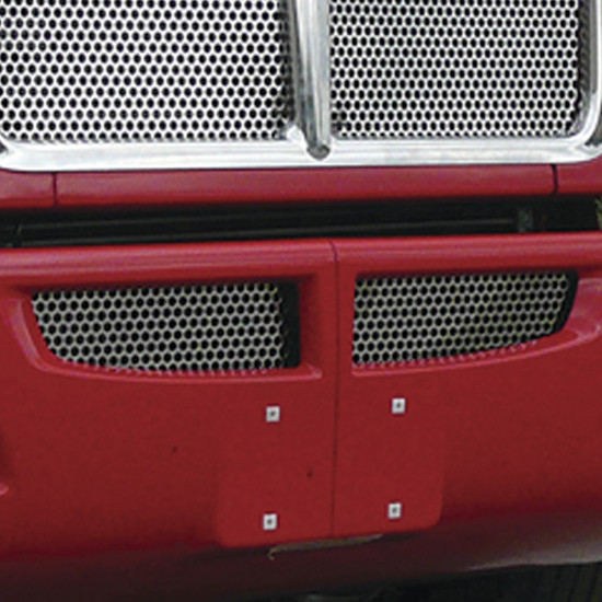 Stainless Steel Lower Punched Bumper Vent Insert W/ Horizontal Oblong Cutouts For Kenworth T660