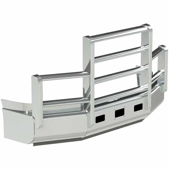 Herd AeroPLUS 4 Post Grille Guard Bumper With Slam Latch, Lift Assist For Kenworth T680