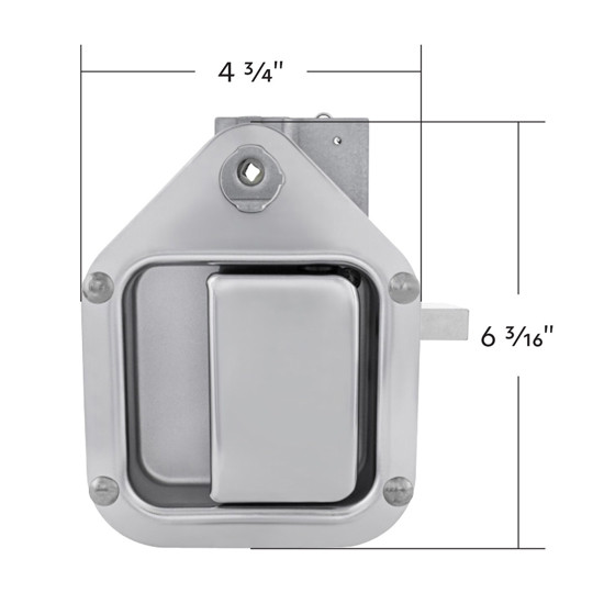 Steel Exterior Sleeper Storage Door Handle W/ Chrome Handle- Driver Side For Kenworth T800, W900