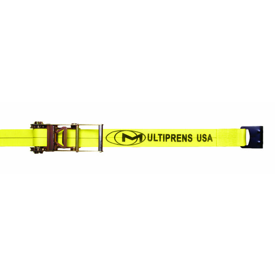 3 Inch Yellow Polyester Ratchet Strap - 5000 Lb WLL