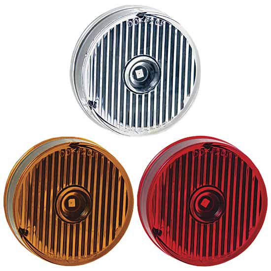 2 Inch Round Single Diode Flat Marker Light - LED And Lens Color Options