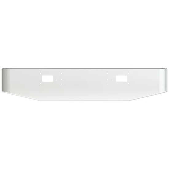 16 Inch Chrome Standard Tapered Rolled End Bumper W/ Cutout Options For Mack R600, R700